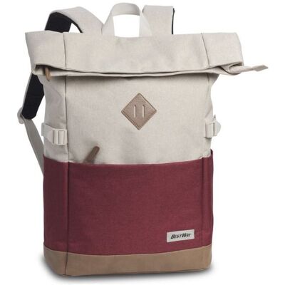 Heinrich Sieber BESTWAY® Rucksack Campus Sytle, Rolltop, weiß/rot, variabel von 19 bis 25 Litern Heinrich Sieber BESTWAY® Rucksack Campus Sytle, Rolltop, weiß/rot, variabel von 19 bis 25 Litern