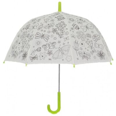 Zentrada Regenschirm D70cm Blumen/Schmetterline zum ausmale Zentrada Regenschirm D70cm Blumen/Schmetterline zum ausmale