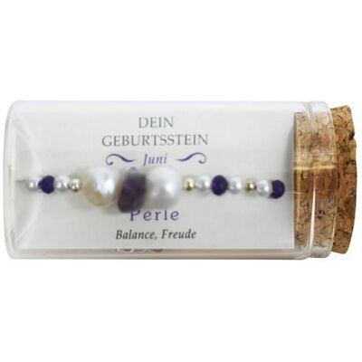 Jojo """Juni"" Geburtsstein Armband im Gläschen" Jojo """Juni"" Geburtsstein Armband im Gläschen"