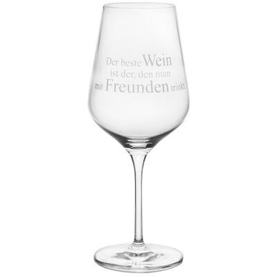 "Räder Weinglas ""Der Beste Wein ist der…"", D: 8,5cm" "Räder Weinglas ""Der Beste Wein ist der…"", D: 8,5cm"