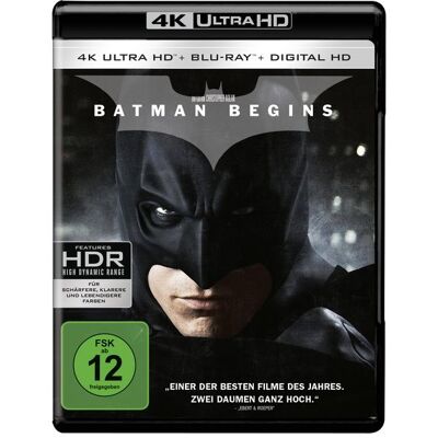 Warner Bros. (plaion Pictures) Batman Begins (4K Ultra HD) (+ 2 Blu-rays) Warner Bros. (plaion Pictures) Batman Begins (4K Ultra HD) (+ 2 Blu-rays)