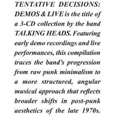 Warner Music Tentative Decisions: Demos & Live Warner Music Tentative Decisions: Demos & Live