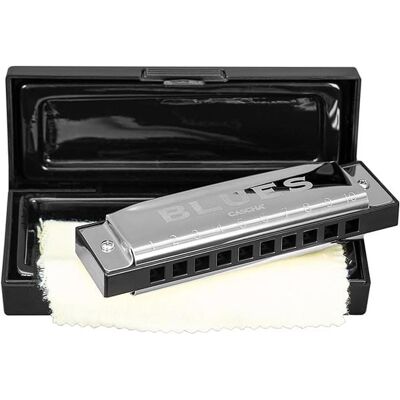 Hage Musikverlag Blues Harmonica in C (incl. case and cleaning cloth) Hage Musikverlag Blues Harmonica in C (incl. case and cleaning cloth)