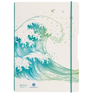 Herlitz Notizheft A4 2x40 kariert + liniert GREENline Welle Herlitz Notizheft A4 2x40 kariert + liniert GREENline Welle