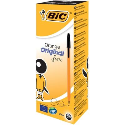 BIC Kugelschreiber Orange Original fine 0.35mm schwarz, 20er Set BIC Kugelschreiber Orange Original fine 0.35mm schwarz, 20er Set