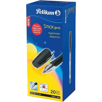 Pelikan Kugelschreiber Stick pro, 1 Box mit 20 Stück in Schwarz Pelikan Kugelschreiber Stick pro, 1 Box mit 20 Stück in Schwarz