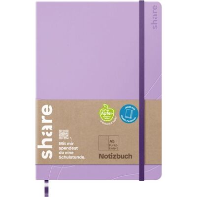 share Notizbuch A5 punktkariert lavendel share Notizbuch A5 punktkariert lavendel