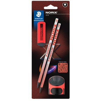 STAEDTLER NORIX® 181, koralle + 2 Bleistiften HB, 1 Radierer und 1 Einzelspitzdose, 181 SBK2-2 STAEDTLER NORIX® 181, koralle + 2 Bleistiften HB, 1 Radierer und 1 Einzelspitzdose, 181 SBK2-2