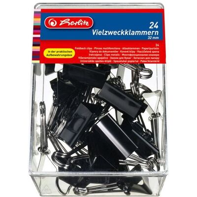 Herlitz Vielzweckklammer 32mm schwarz 24 Stück Herlitz Vielzweckklammer 32mm schwarz 24 Stück