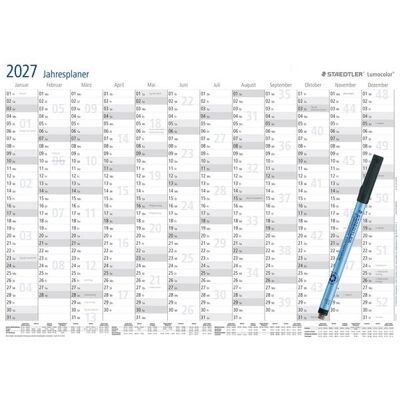 STAEDTLER Kalender Lumocolor Jahresplaner 2027, DIN A3 STAEDTLER Kalender Lumocolor Jahresplaner 2027, DIN A3