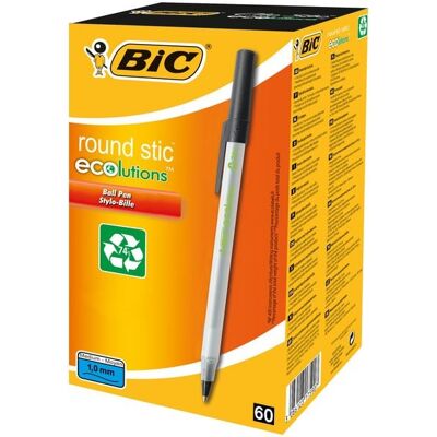 BIC Kugelschreiber ECOlutions Round Stic 0.4mm schwarz, 60er Set BIC Kugelschreiber ECOlutions Round Stic 0.4mm schwarz, 60er Set