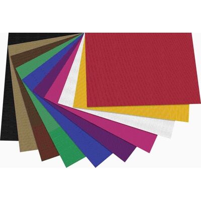 Folia Bastelwellpappe, 50x70cm, 10 Bogen, farbig sortiert Folia Bastelwellpappe, 50x70cm, 10 Bogen, farbig sortiert