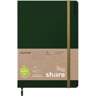 share Notizbuch A5 punktkariert grün share Notizbuch A5 punktkariert grün
