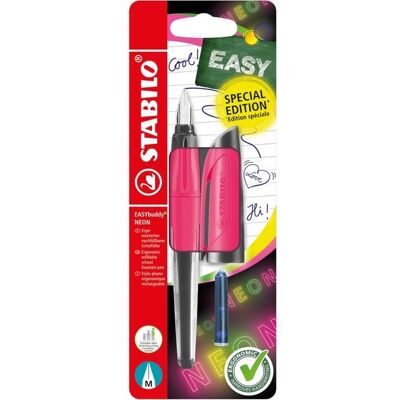 STABILO Füller EASYbuddy NEON in neonpink, Schulfüller mit Standard-Feder M, blau (löschbar) inkl. Patrone STABILO Füller EASYbuddy NEON in neonpink, Schulfüller mit Standard-Feder M, blau (löschbar) inkl. Patrone