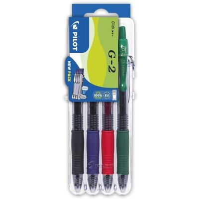 PILOT Roller Gel G-2 Set2Go, 4er Etui (schwarz, blau, rot, grün) PILOT Roller Gel G-2 Set2Go, 4er Etui (schwarz, blau, rot, grün)