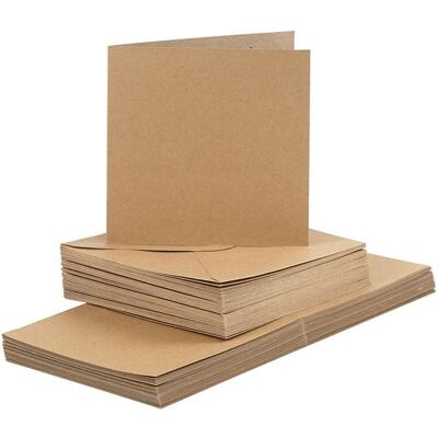 Creativ Company Karten & Kuverts, Kartengröße 15x15 cm, Umschlaggröße 16x16 cm, 120+240 g, Natur, 50er Set Creativ Company Karten & Kuverts, Kartengröße 15x15 cm, Umschlaggröße 16x16 cm, 120+240 g, Natur, 50er Set