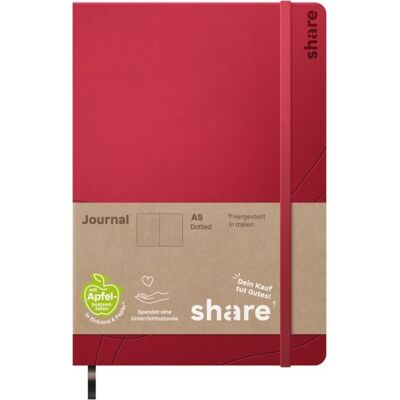 share Notizbuch A5 punktkariert rot share Notizbuch A5 punktkariert rot