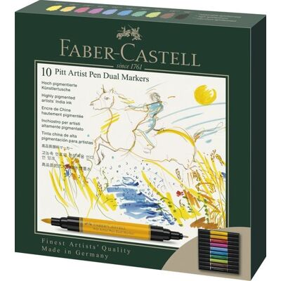 Faber-Castell Tuschestifte Pitt Artist Pen Dual Markers, 10er Set Faber-Castell Tuschestifte Pitt Artist Pen Dual Markers, 10er Set
