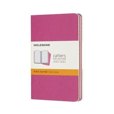 Moleskine Cahier Pocket/A6, 3er Set, Liniert, Kinetisches Pink Moleskine Cahier Pocket/A6, 3er Set, Liniert, Kinetisches Pink