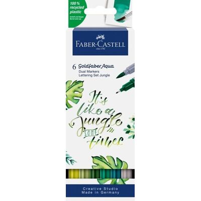 Faber-Castell Tuschestift Dual Marker Goldfaber Aqua, Jungle, 6er Set Faber-Castell Tuschestift Dual Marker Goldfaber Aqua, Jungle, 6er Set