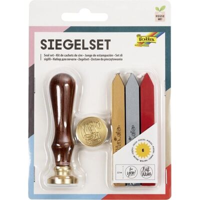 Folia Siegel Set inkl. Holzgriff, 2x Siegelmotiven, 3x Siegelwachs Folia Siegel Set inkl. Holzgriff, 2x Siegelmotiven, 3x Siegelwachs