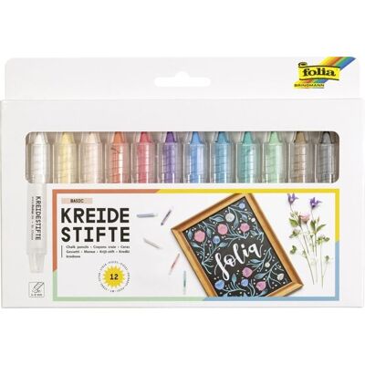Folia Kreidestifte BASIC farbig 12er Set Folia Kreidestifte BASIC farbig 12er Set