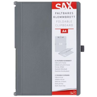 Brevillier Urban & Sachs SAX Klemmbrett Design faltbar A5 auf A4, anthrazit Brevillier Urban & Sachs SAX Klemmbrett Design faltbar A5 auf A4, anthrazit