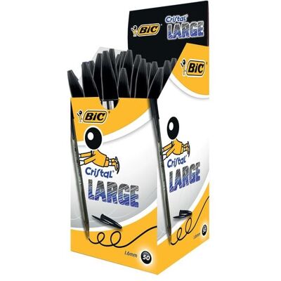 BIC Kugelschreiber Cristal LARGE 0.6mm schwarz, 50er Set BIC Kugelschreiber Cristal LARGE 0.6mm schwarz, 50er Set