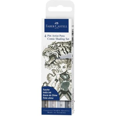 Faber-Castell Tuschestifte Pitt Artist Pens Comic Shading, 4er Etui Faber-Castell Tuschestifte Pitt Artist Pens Comic Shading, 4er Etui