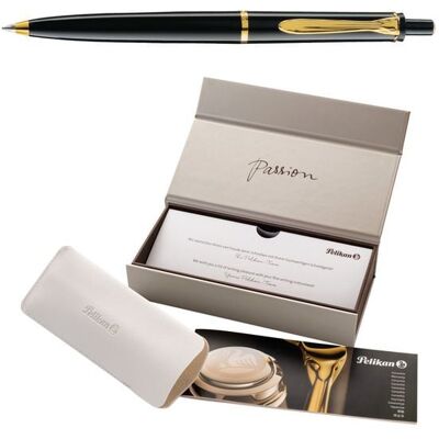 Pelikan Kugelschreiber Classic K200, Schwarz, Edelharz, mit vergoldeten Zierelementen, inkl. Großraummine Pelikan Kugelschreiber Classic K200, Schwarz, Edelharz, mit vergoldeten Zierelementen, inkl. Großraummine