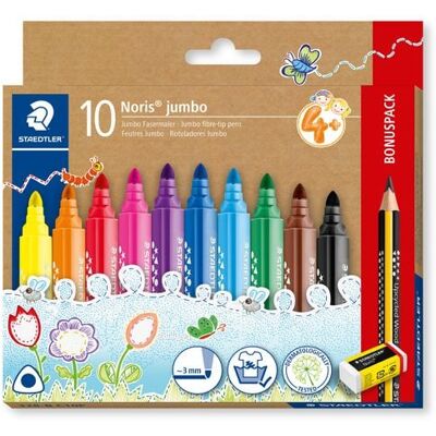 STAEDTLER Noris® 328-B, 10 jumbo Fasermaler, jumbo Bleistift und Radierer, 328-B C10P STAEDTLER Noris® 328-B, 10 jumbo Fasermaler, jumbo Bleistift und Radierer, 328-B C10P