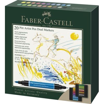 Faber-Castell Tuschestifte Pitt Artist Pen Dual Markers, 20er Set Faber-Castell Tuschestifte Pitt Artist Pen Dual Markers, 20er Set