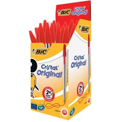 BIC Kugelschreiber Cristal Original Medium 0.4mm rot, 50er Set BIC Kugelschreiber Cristal Original Medium 0.4mm rot, 50er Set