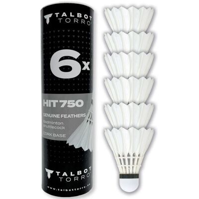 Mts Sportartikel Talbot-Torro 479082 - Badmintonball HIT 750, Naturfederball, 6er-Set, Speed 77, für Freizeit+Training+Verein Mts Sportartikel Talbot-Torro 479082 - Badmintonball HIT 750, Naturfederball, 6er-Set, Speed 77, für Freizeit+Training+Verein