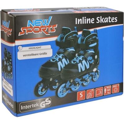 New Sports Inline Skates - schwarz/blau, verstellbar 31-34 New Sports Inline Skates - schwarz/blau, verstellbar 31-34