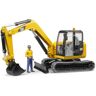 Bruder 02466 Cat Minibagger mit Bauarbeiter