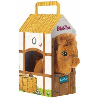 Heunec 636965 - Bibi & Tina, Pferd Amadeus im Stall, stehend, Plüschtier, braun 17 cm Heunec 636965 - Bibi & Tina, Pferd Amadeus im Stall, stehend, Plüschtier, braun 17 cm