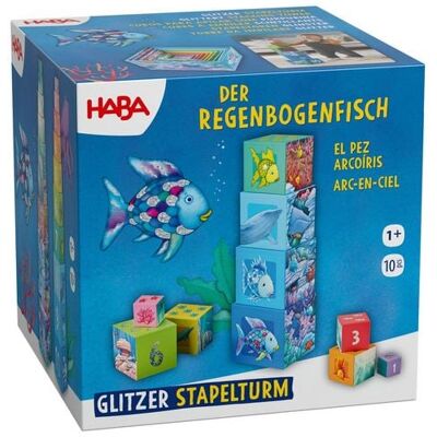 HABA Stapelturm Glitzer Der Regenbogenfisch HABA Stapelturm Glitzer Der Regenbogenfisch