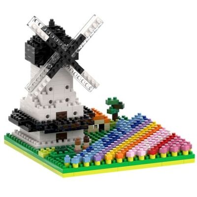 Schäfer Toy Company GmbH BRIXIES 200144 - Windmühle mit Tulpen, 3D Konstruktionsbausatz aus Ministeinen, 490 Teile Schäfer Toy Company GmbH BRIXIES 200144 - Windmühle mit Tulpen, 3D Konstruktionsbausatz aus Ministeinen, 490 Teile
