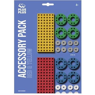 Plus-Plus A/S Plus-Plus Zubehörset mit Räder, rot/gelb Plus-Plus A/S Plus-Plus Zubehörset mit Räder, rot/gelb