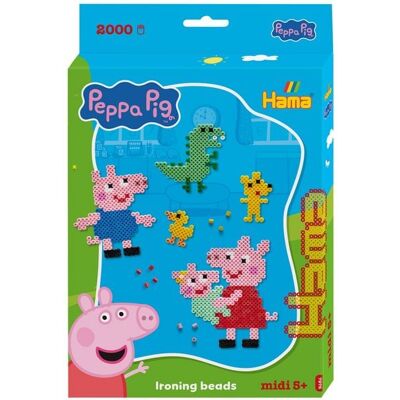 Malte Haaning Plastic A/S Hama 7976 - DIY Bügelperlen Midi 5+, Motiv Peppa Pig/Wutz & Schwester, Geschenkpackung, 2000 Stück Malte Haaning Plastic A/S Hama 7976 - DIY Bügelperlen Midi 5+, Motiv Peppa Pig/Wutz & Schwester, Geschenkpackung, 2000 Stück