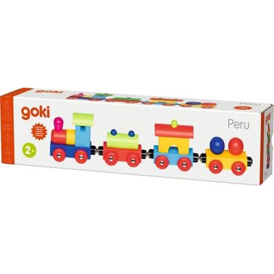 Goki Holzbahn mit Magnetkupplung - Spielzeug Goki Holzbahn mit Magnetkupplung - Spielzeug