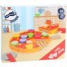 Small foot 11063 - Schneide Pizza-Set für Kinderküche, Holz-Pizza mit Klett-Belägen, Holz, 21-teilig