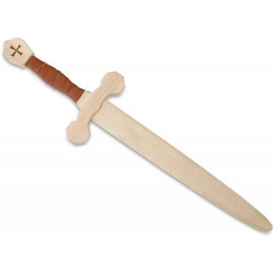 BestSaller 1012 - Templer-Schwert, Birke, 63cm, Holz-Schwert, Griff mit brauner Kunstlederwickelung BestSaller 1012 - Templer-Schwert, Birke, 63cm, Holz-Schwert, Griff mit brauner Kunstlederwickelung