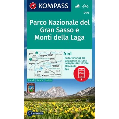 Kompass-Karten KOMPASS Wanderkarte 2476 Parco Nazionale del Gran Sasso e Monti della Laga 1:50.000 Kompass-Karten KOMPASS Wanderkarte 2476 Parco Nazionale del Gran Sasso e Monti della Laga 1:50.000