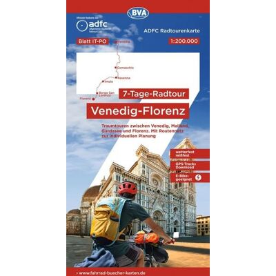 Kompass-Karten BVA ADFC Radtourenkarte 7-Tage-Radtour Venedig-Florenz, 1:200.000 Kompass-Karten BVA ADFC Radtourenkarte 7-Tage-Radtour Venedig-Florenz, 1:200.000