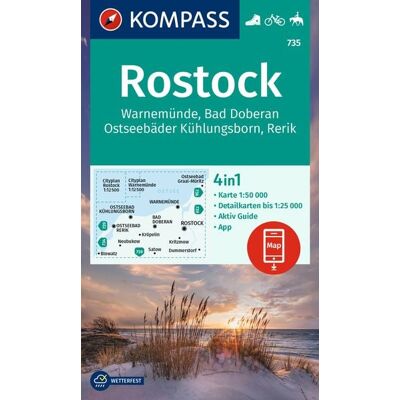 Kompass-Karten KOMPASS Wanderkarte 735 Rostock, Warnemünde, Bad Doberan, Ostseebäder Kühlungsborn, Rerik 1:50.000 Kompass-Karten KOMPASS Wanderkarte 735 Rostock, Warnemünde, Bad Doberan, Ostseebäder Kühlungsborn, Rerik 1:50.000