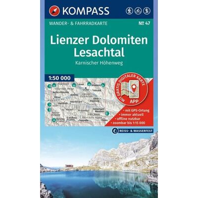Kompass-Karten KOMPASS Wanderkarte 47 Lienzer Dolomiten, Lesachtal, Karnischer Höhenweg 1:50.000 Kompass-Karten KOMPASS Wanderkarte 47 Lienzer Dolomiten, Lesachtal, Karnischer Höhenweg 1:50.000