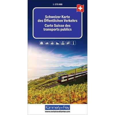 Kümmerly+Frey Schweizer Karte des öffentlichen Verkehrs 1:275.000 Kümmerly+Frey Schweizer Karte des öffentlichen Verkehrs 1:275.000