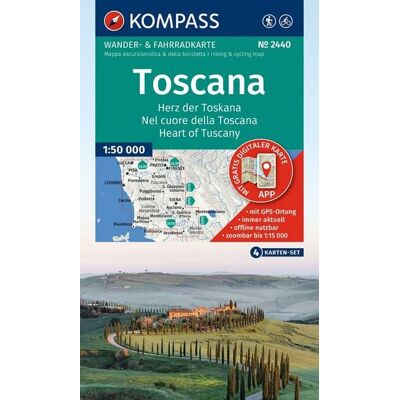Kompass-Karten KOMPASS Wanderkarten-Set 2440 Toscana, Herz der Toskana, Nel cuore della Toscana, Heart of Tuscany (4 Karten) 1:50.000 Kompass-Karten KOMPASS Wanderkarten-Set 2440 Toscana, Herz der Toskana, Nel cuore della Toscana, Heart of Tuscany (4 Karten) 1:50.000